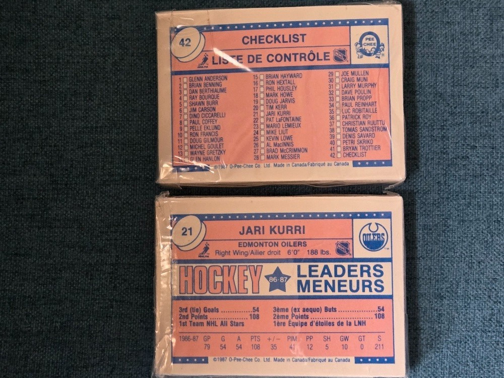 1987 O-Pee-Chee 42 pc Mini Hockey Card Set