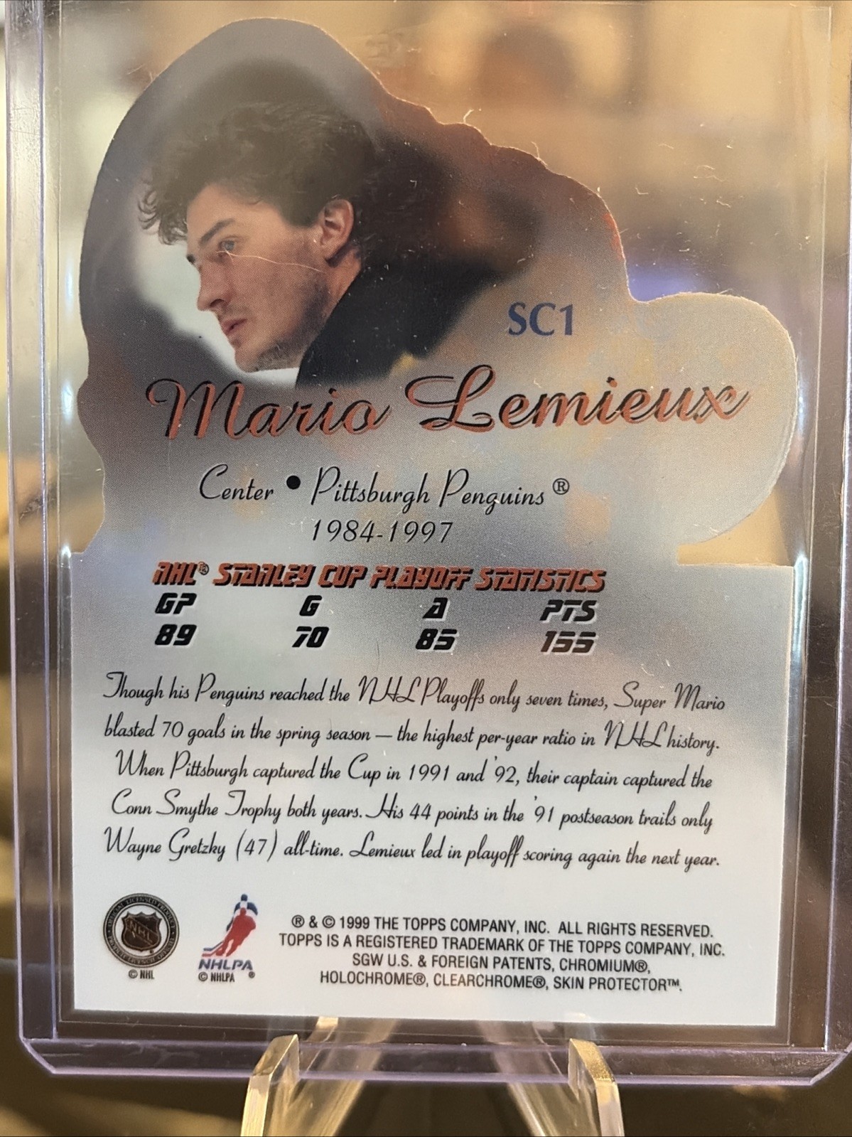 1999-00 Topps – Stanley Cup Heroes Mario Lemieux #SC1 Pittsburgh Penguins