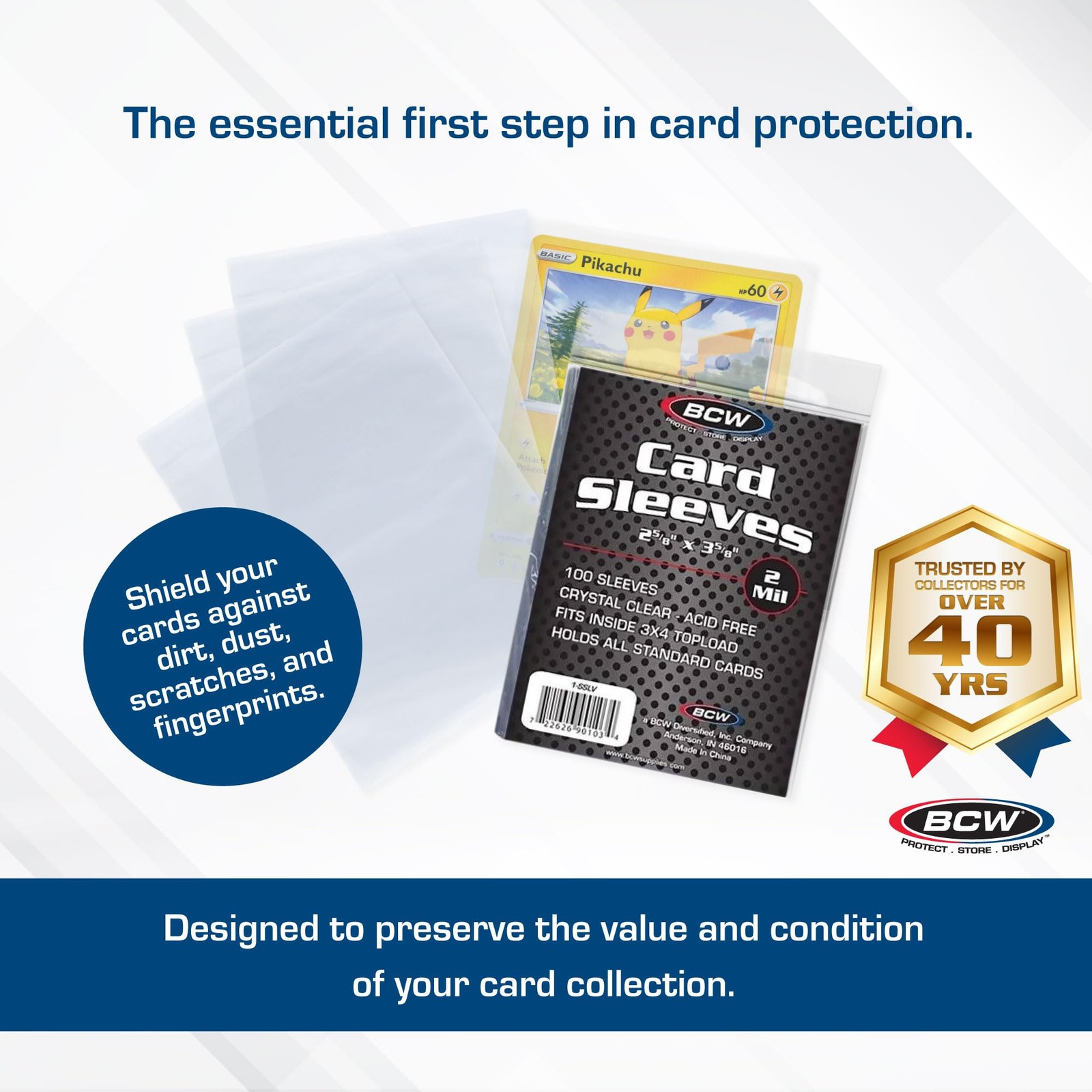 Penny Sleeves Crystal Clear Acid-Free Card Protectors for Trading 1000 Pk