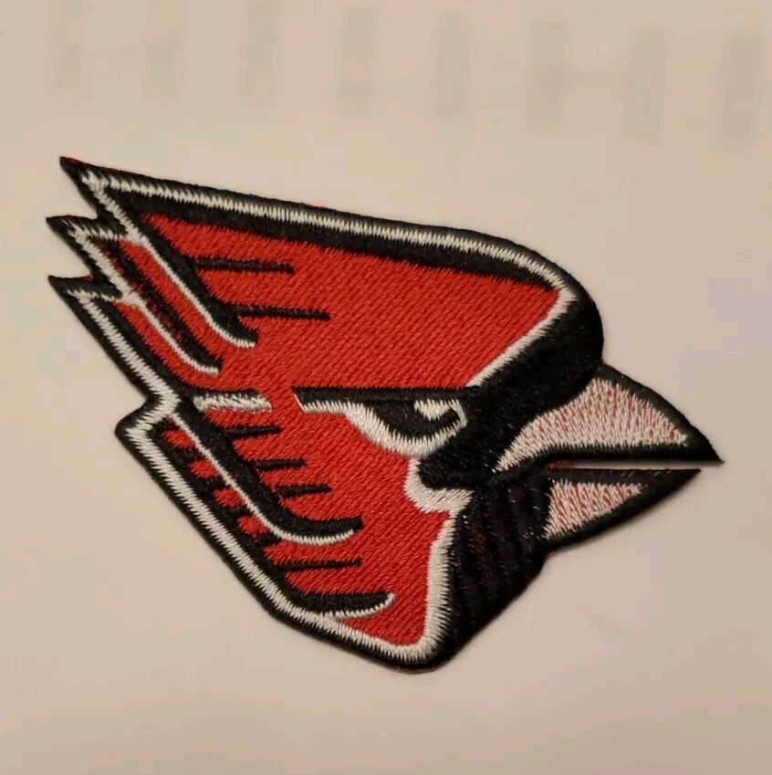 Ball State Cardinals Patch. Embroidered. Iron On Backing 3″x2″