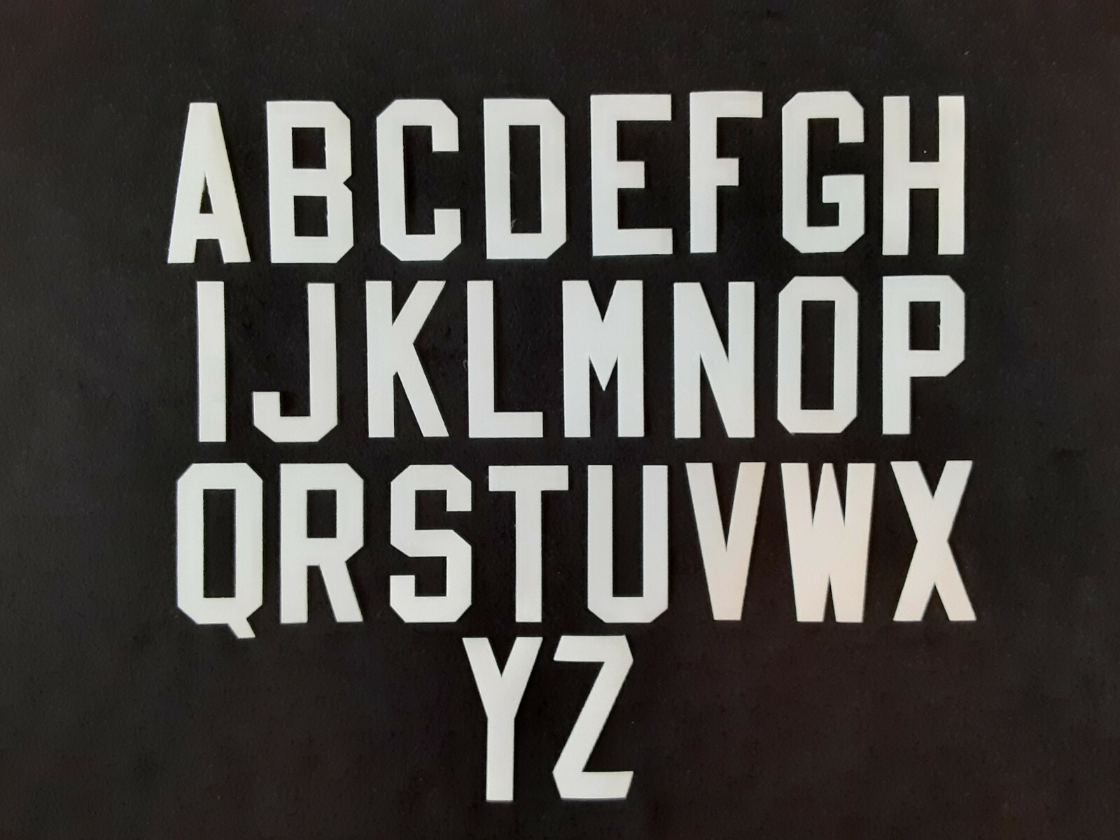 Tackle Twill Letters 3″ Block Font NHL, NFL, NBA MLB Authentic 3″ Jersey Letters