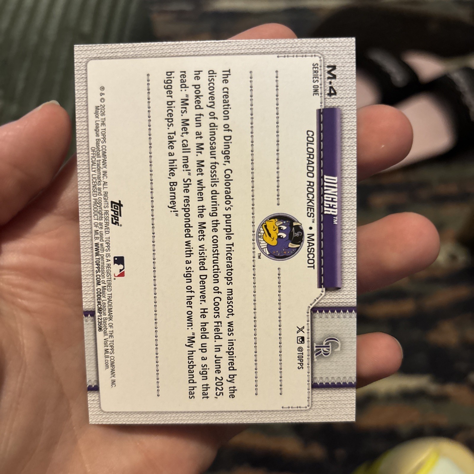 2026 Topps #M-4 Dinger Mascots – Colorado Rockies