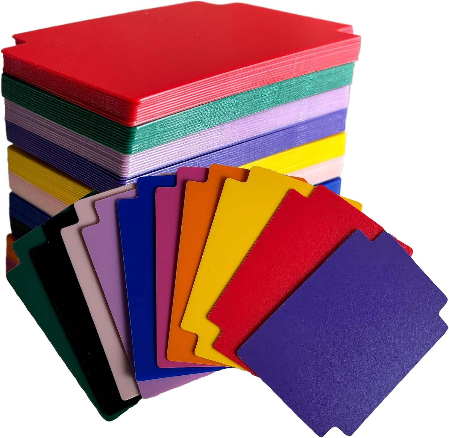 100PCS Trading Card Dividers, 2.7 X 3.8 Inches, 10 Colors, Premium Plastic Card