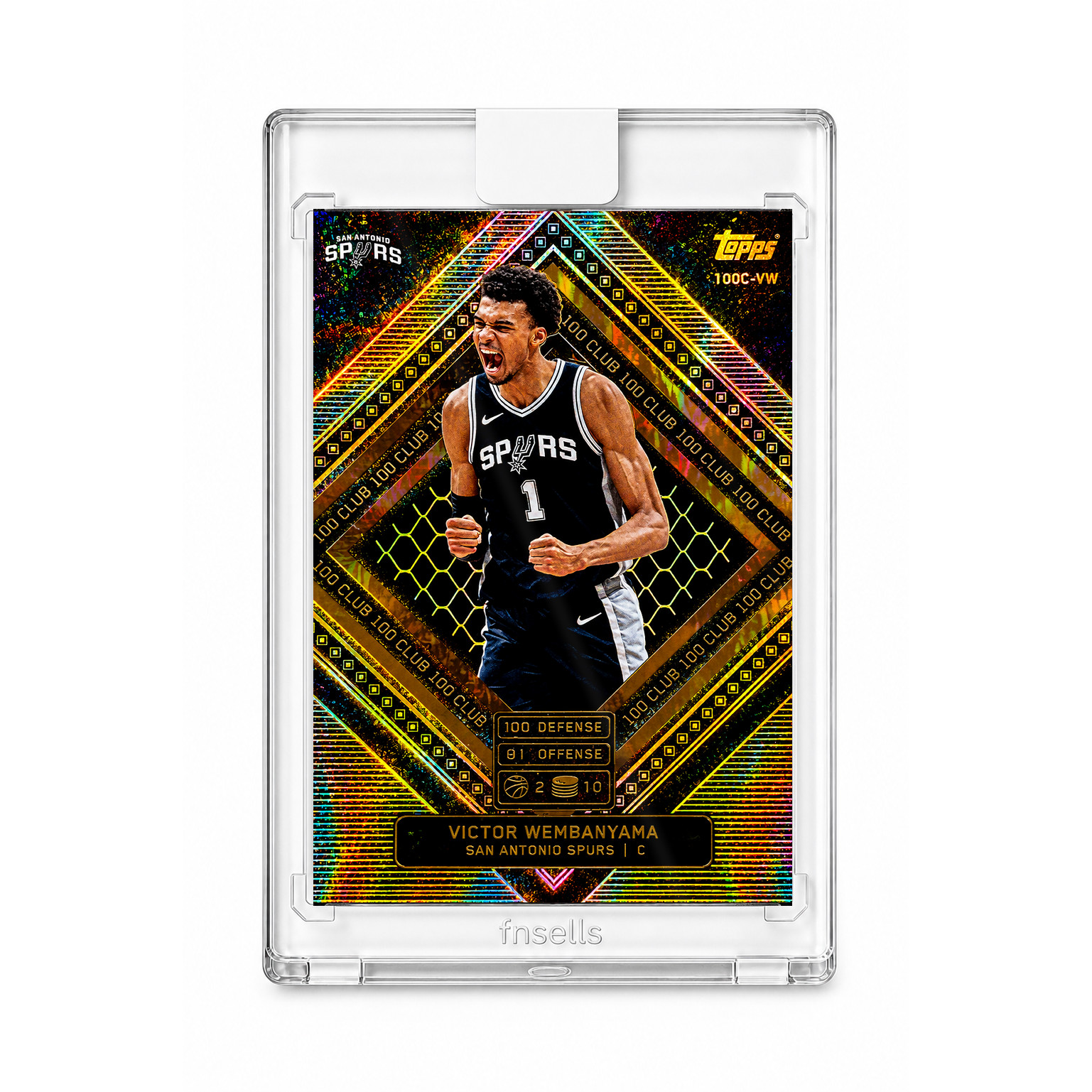 VICTOR WEMBANYAMA BLACK GOLD REFRACTOR Prizm Holo SP Insert Rare Spurs