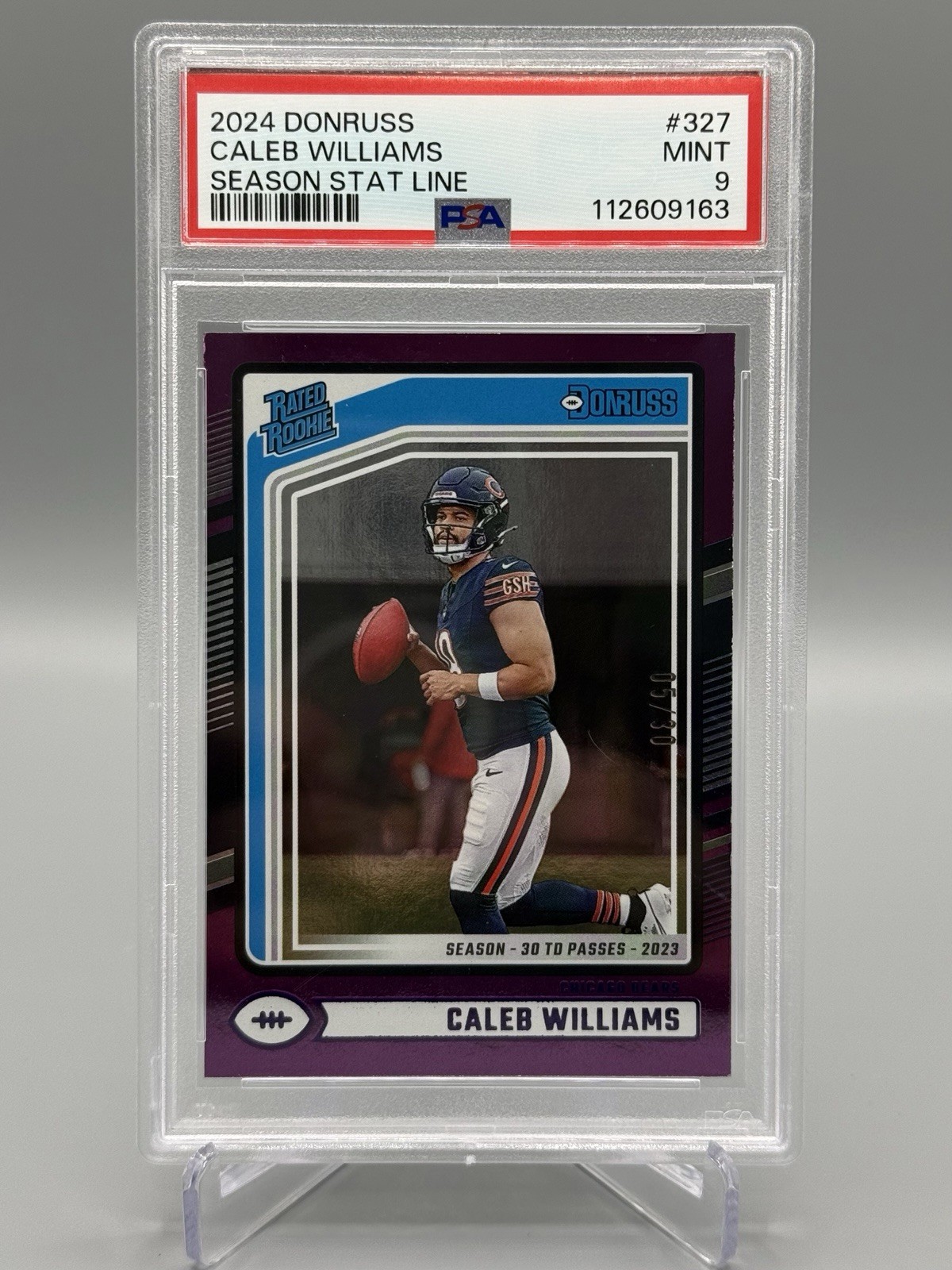 2024 Donruss – Caleb Williams – Season Stat Line – 5/30