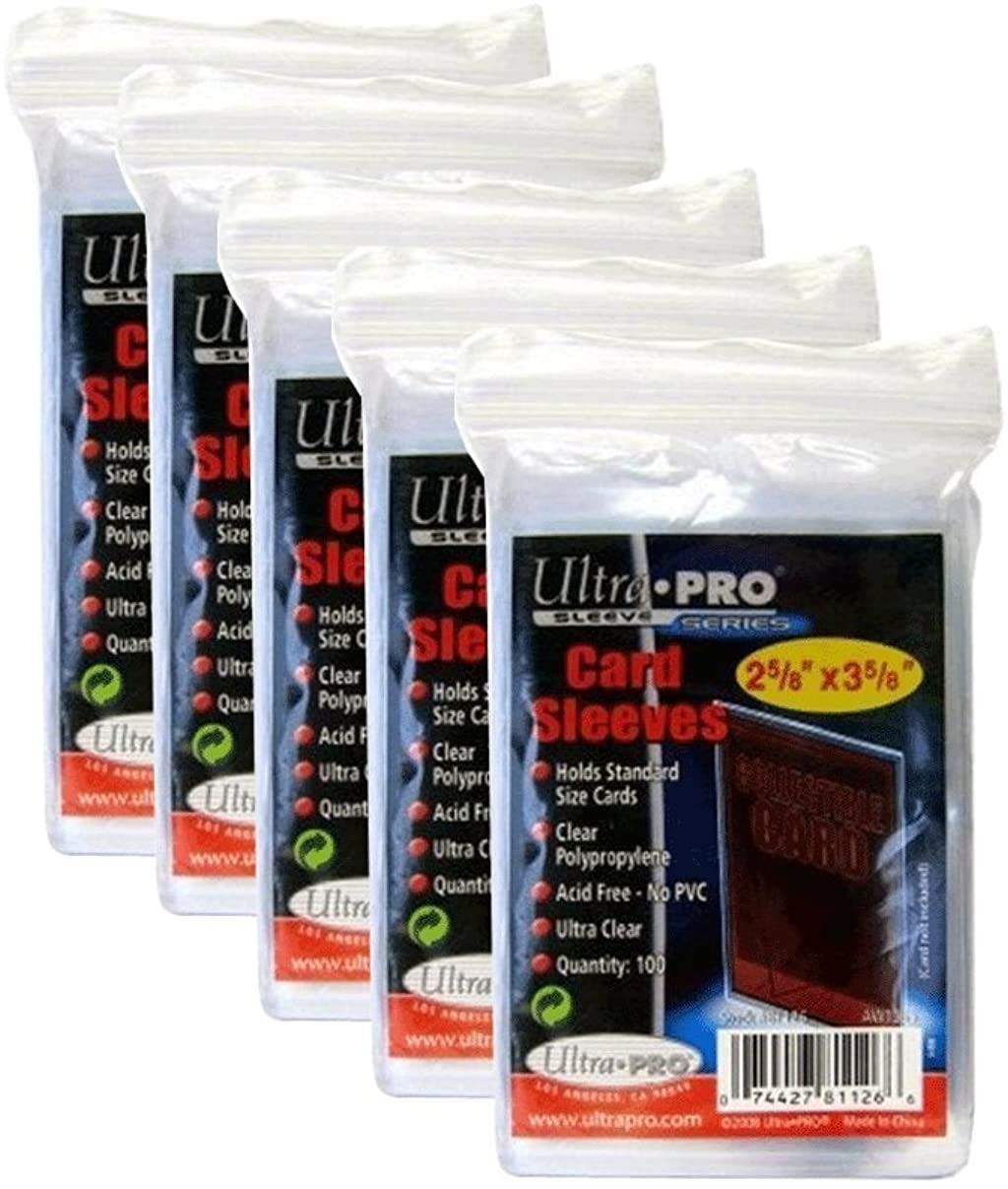 Ultra Pro Clear Soft Trading Card Sleeves 500 Pack 2.5×3.5 Acid Free PVC Free