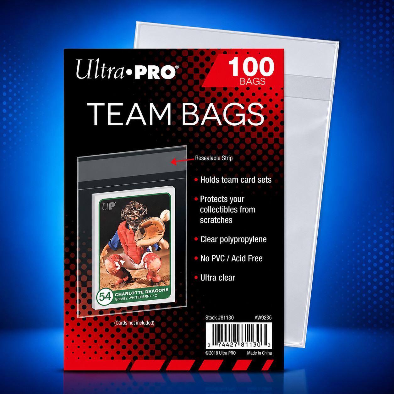 Ultra Pro Resealable Team Bags 10 Packs of 100 Team Bags – 1000 Total Bags