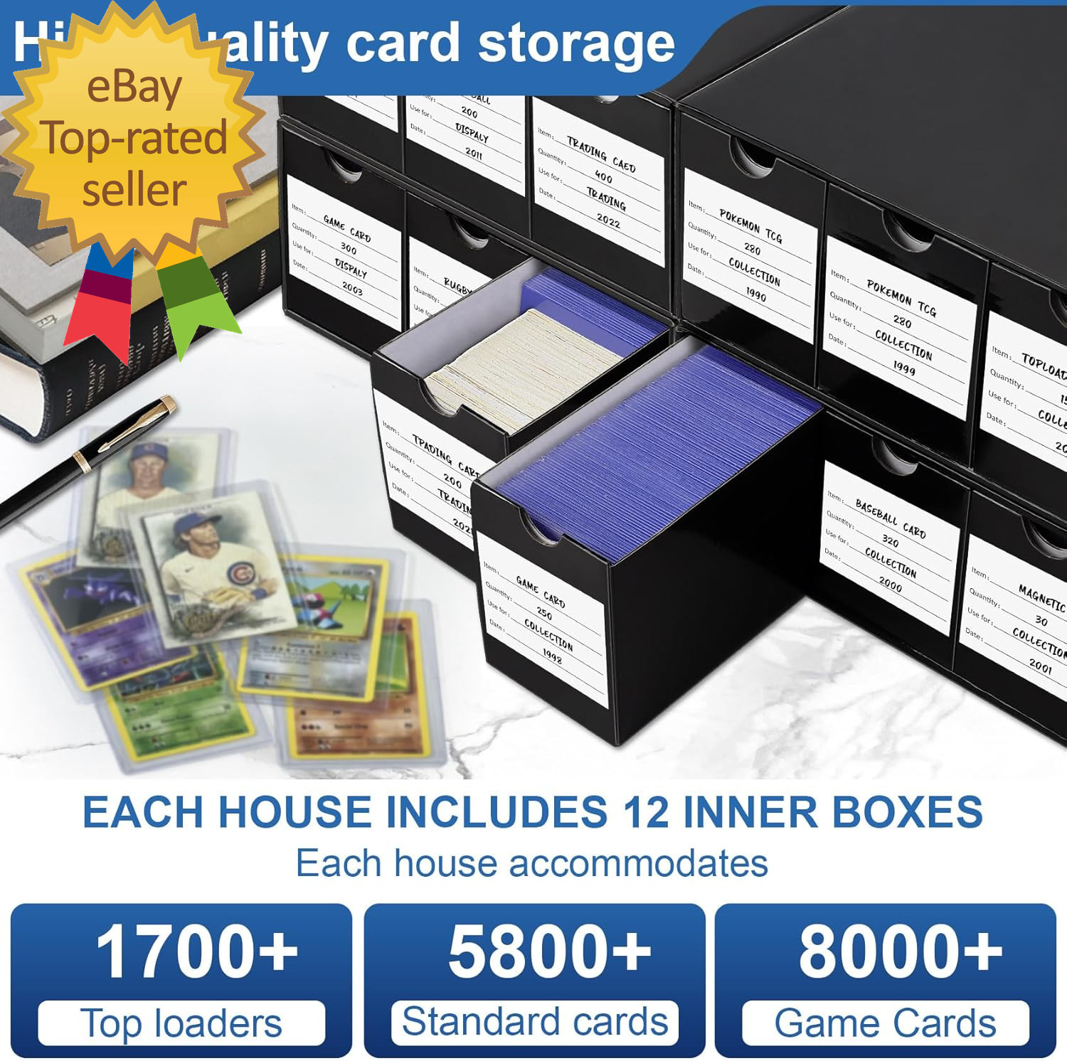 Trading Storage Box 12 Drawers Cardboard Organizer with Dividers for Loaders