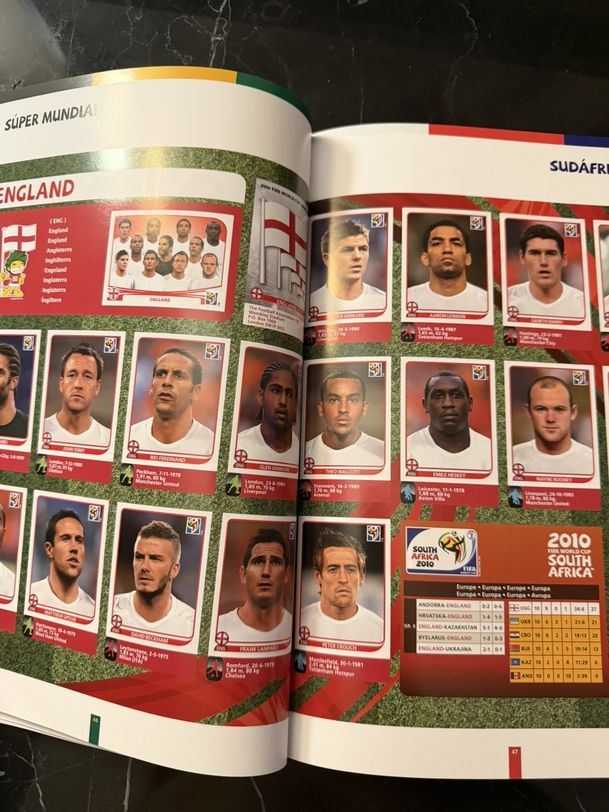Panini FIFA World Cup South Africa 2010 Book With Printed Stickers Full Set