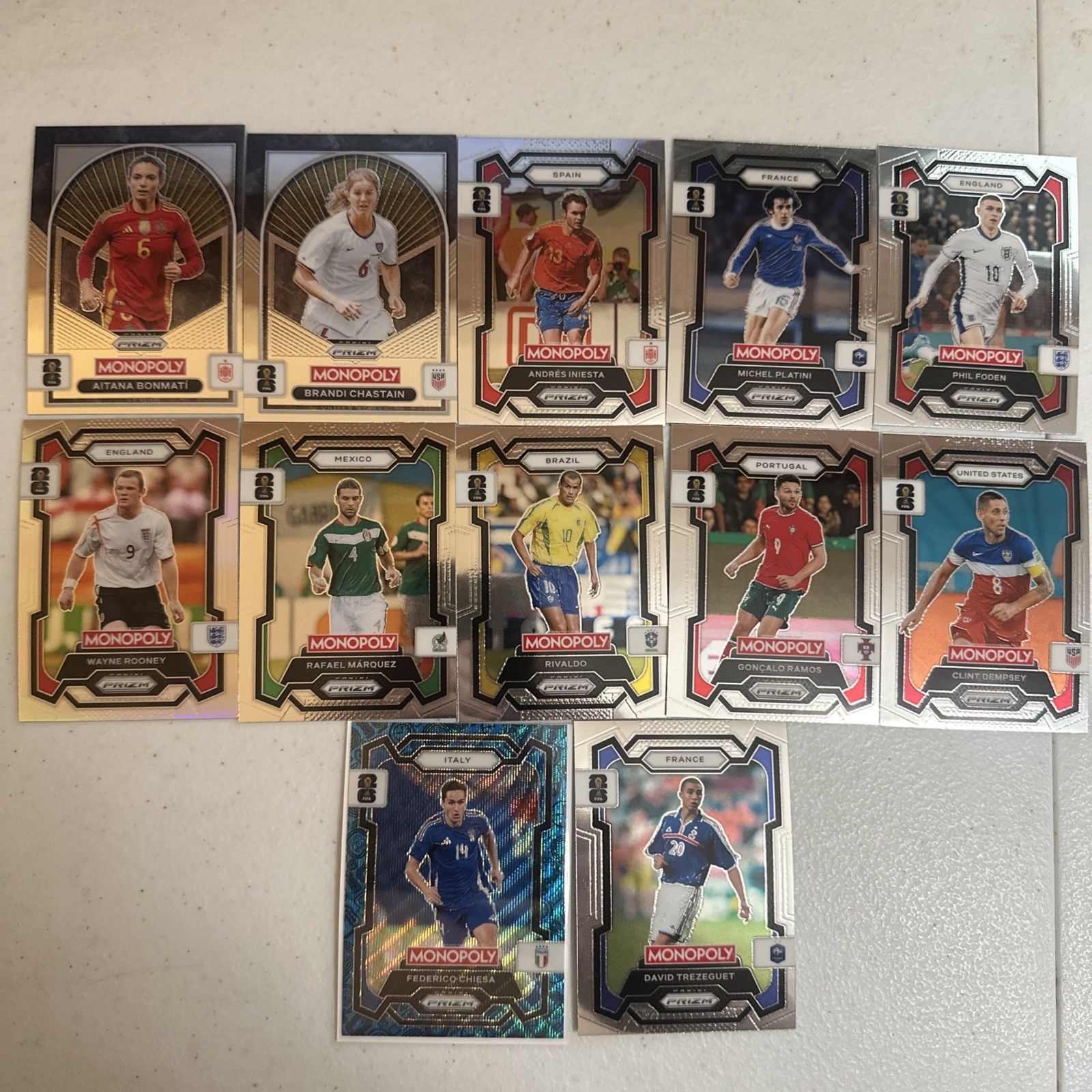 Monopoly Prizm Fifa 2026 Trading Card Lot of 12💥💫