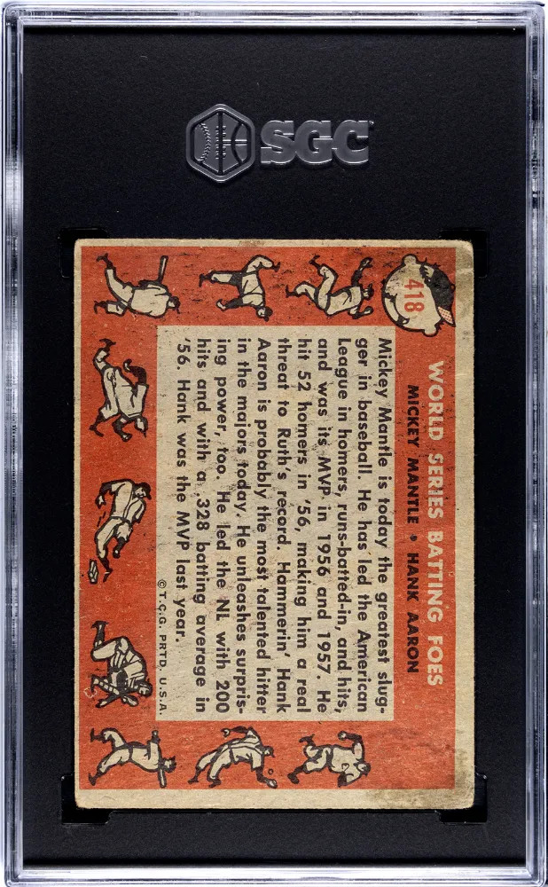 1958 Topps W. S. Batting Foes #418 SGC 1.5
