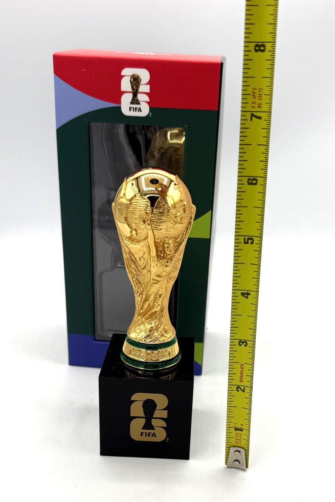 OFFICIALLY LICENSED FIFA WORLD CUP 2026 4″ 100mm TROPHY ON 2″ PEDESTAL FREE SHIP