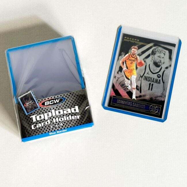 1 pack of 25 BCW 3″ x 4″ Blue Border Topload Standard Sized Card Holders