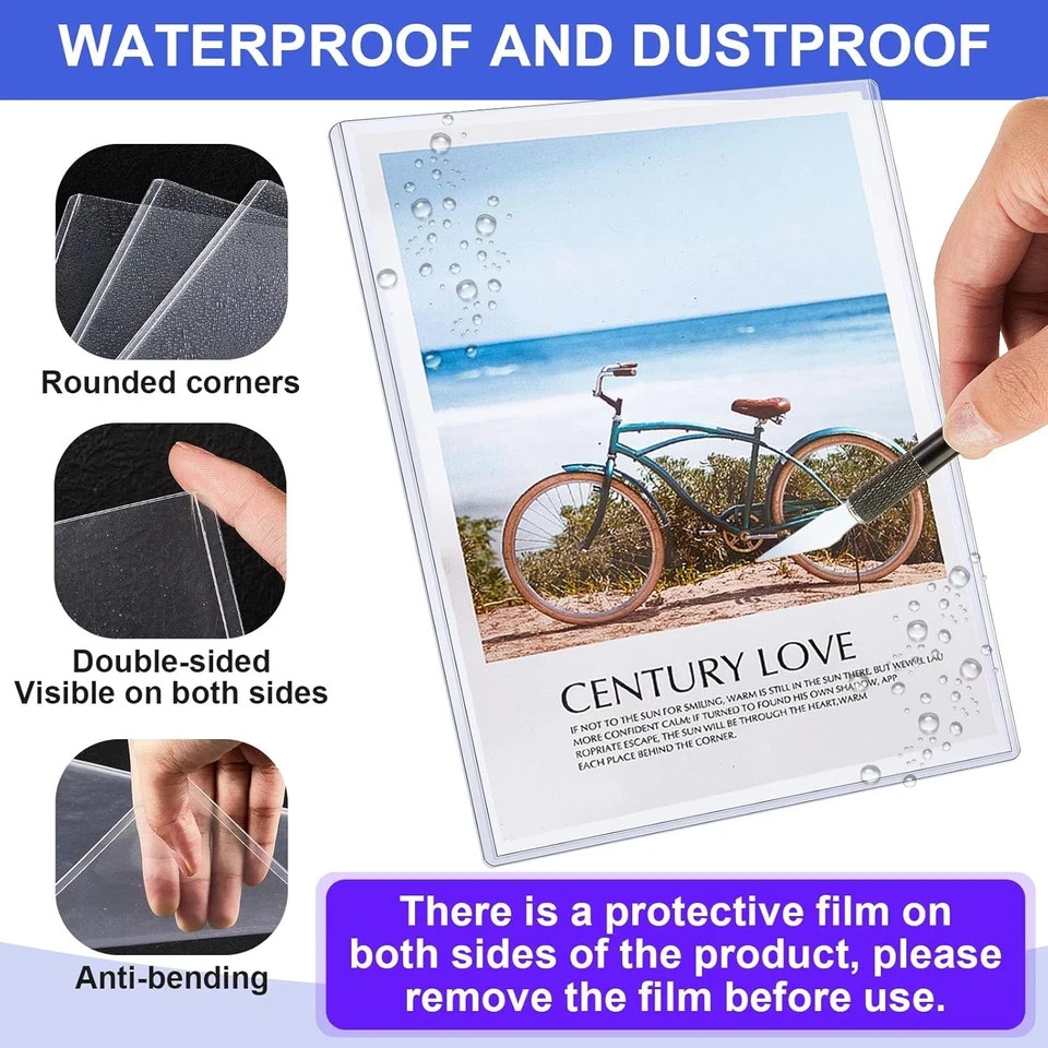 5 Pcs 8 1/2″ X 11″ Rigid Print Protectors Clear Rigid Sleeve Plastic Paper Page