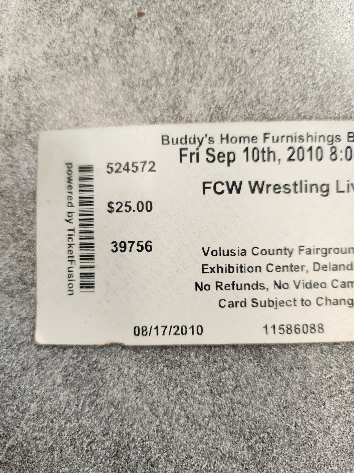 FCW TICKET STUB EARLY ROMAN REIGNS LEAKEE , JAY JIMMY USO NAOMI X. WOODS FN WWE