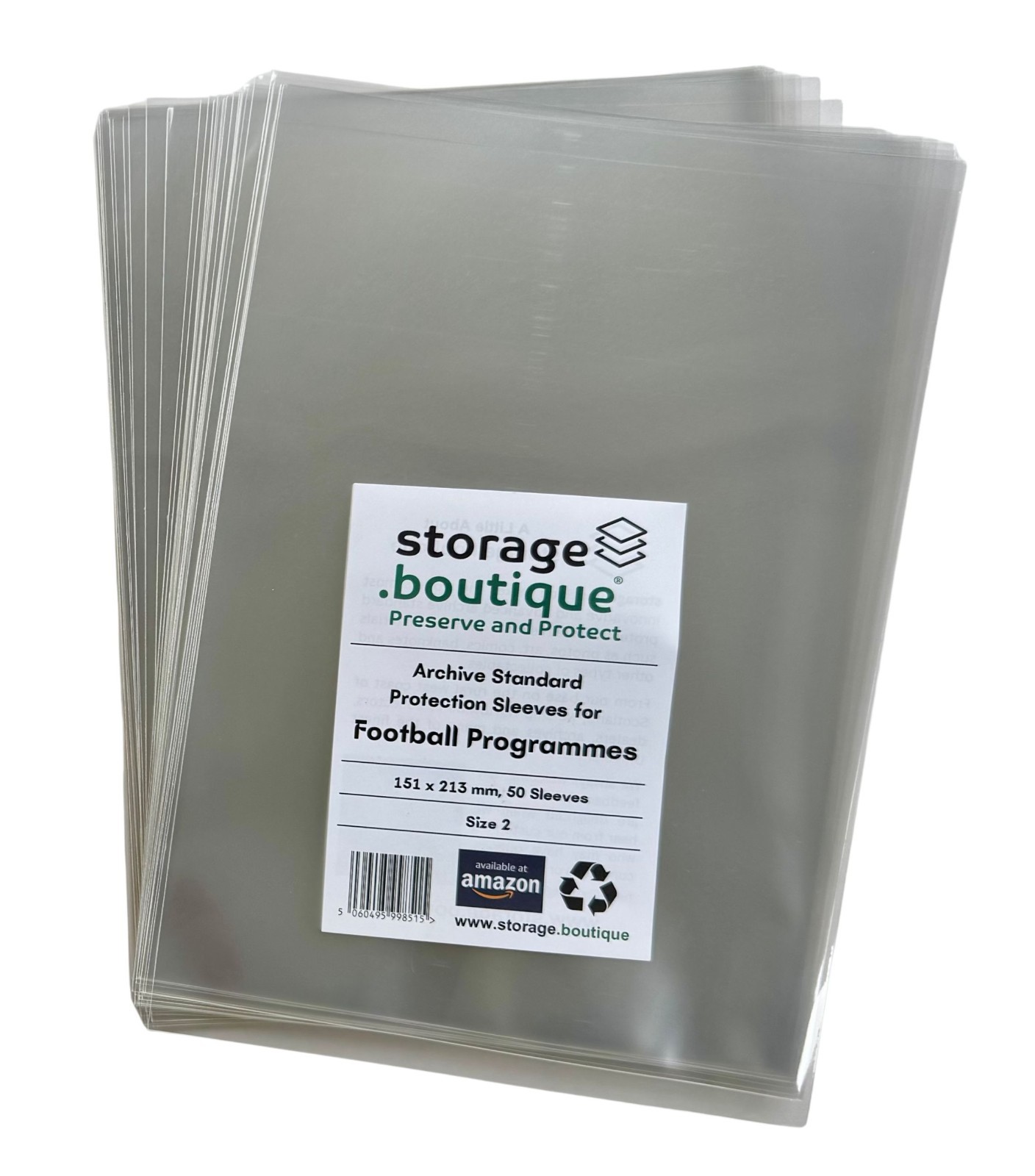 Football Programme Protection Sleeves ARCHIVE STANDARD, Acid Free, 6 Sizes