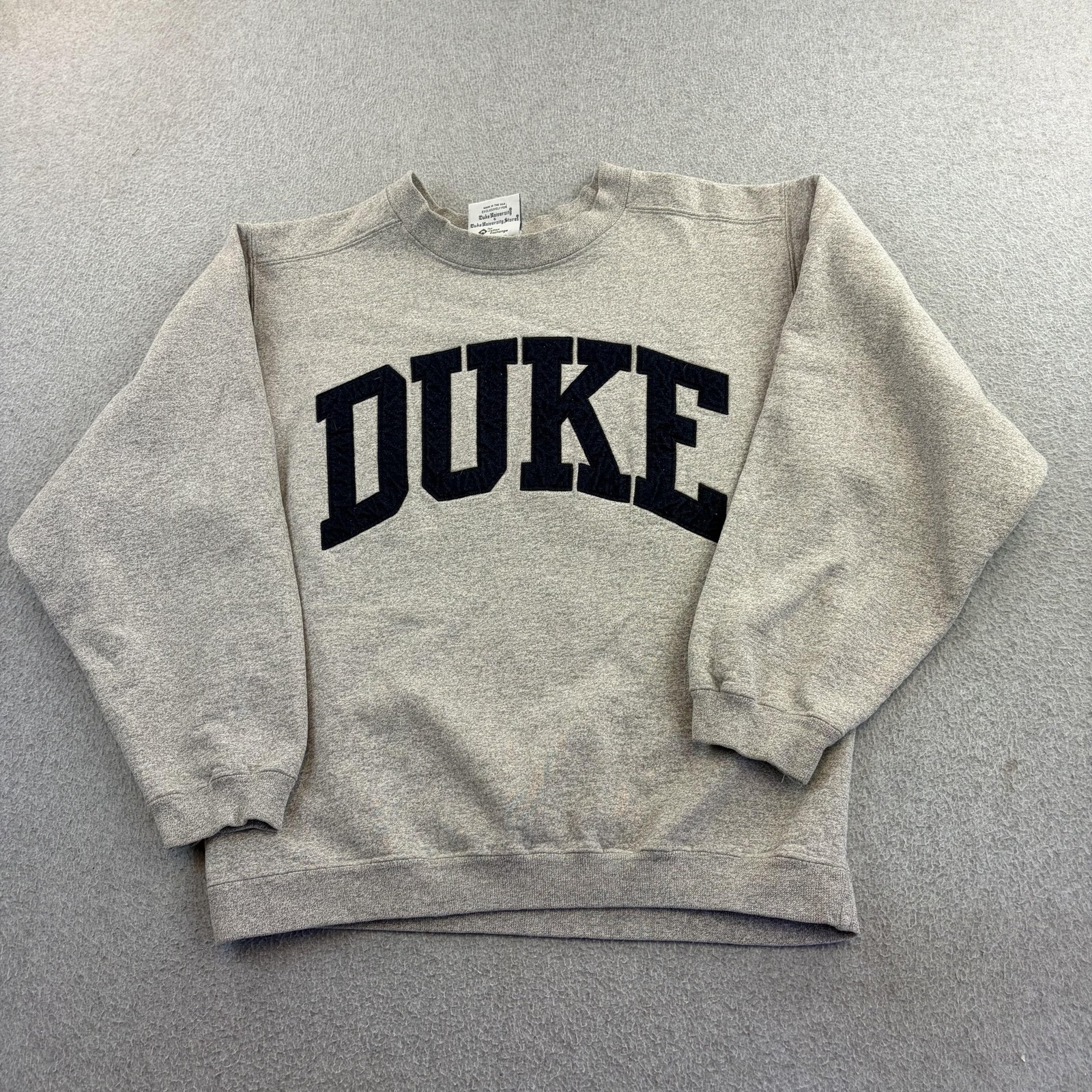 Vintage Duke Sweatshirt Mens Small Gray NCAA Crewneck Pullover Blue Devils