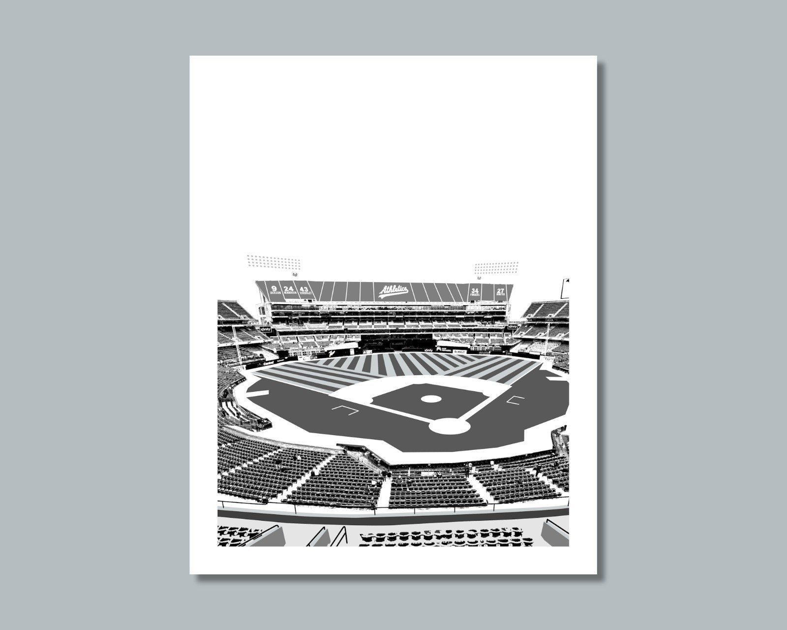 OAKLAND ATHLETICS As COLISEUM Stadium Skyline Photo Picture 8×10 11×14 16×20 WBN