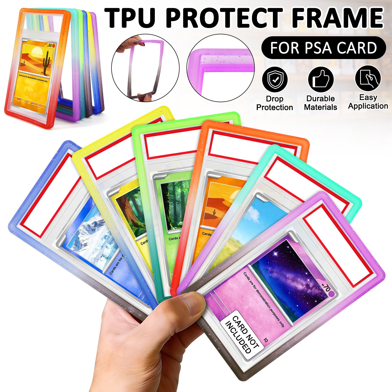 For PSA CGC 35PT Gradient Standard Graded Card Slab TPU Bumper Guard Protector