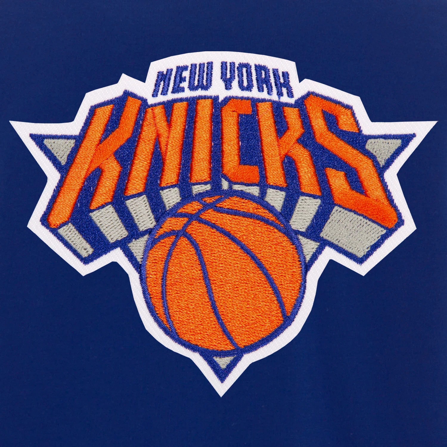 JH Design New York Knicks Jacket Varsity Style Snap Up Coat