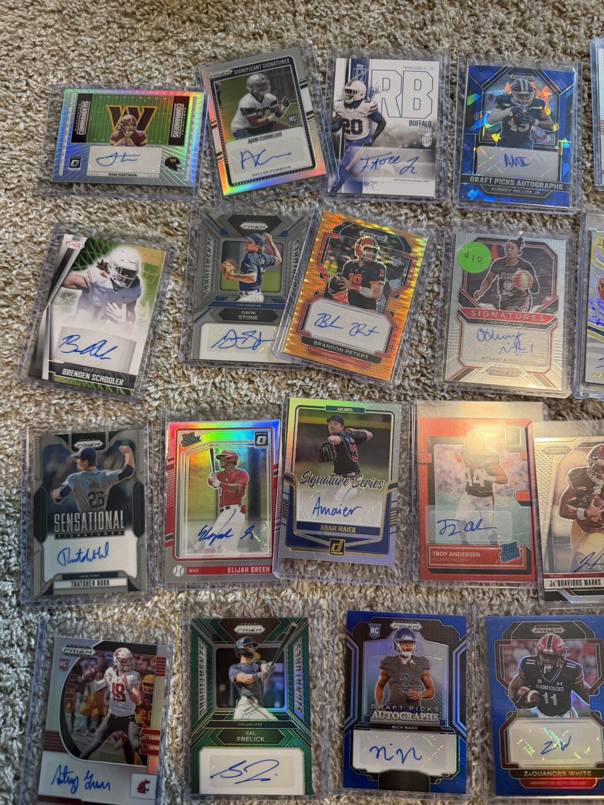 154 Sports Cards Baseball, Basketball, Football: All Cards Are #, Relic, Or Auto