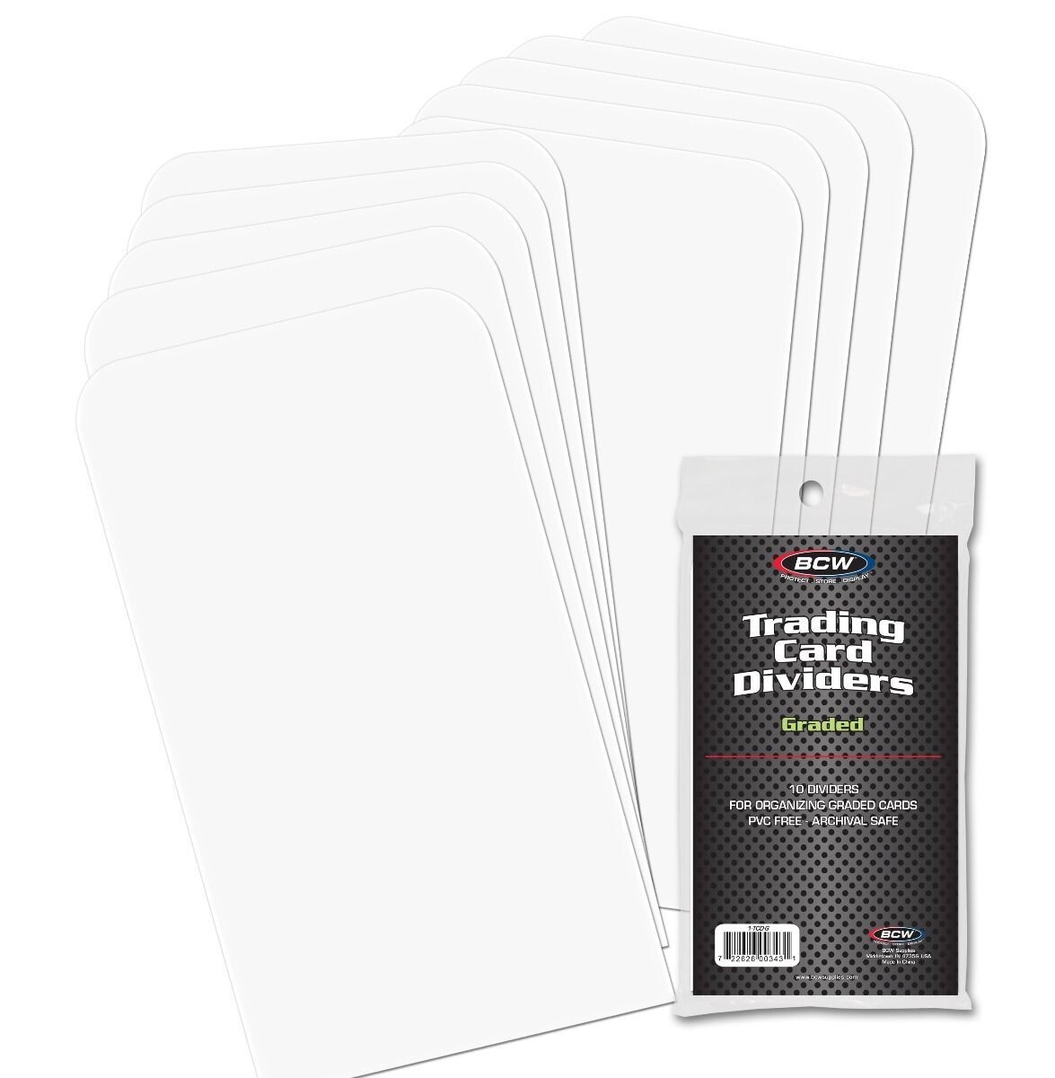 100 BCW Graded Card Box Dividers Fit in Shoe Box / Super Vault For PSA BGS Slabs