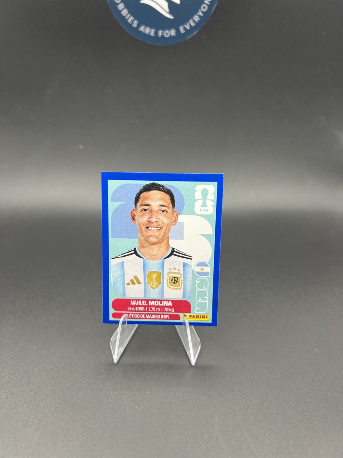 2026 Panini FIFA World Cup Sticker Nahuel Molina #ARG3 Argentina Blue Parallel
