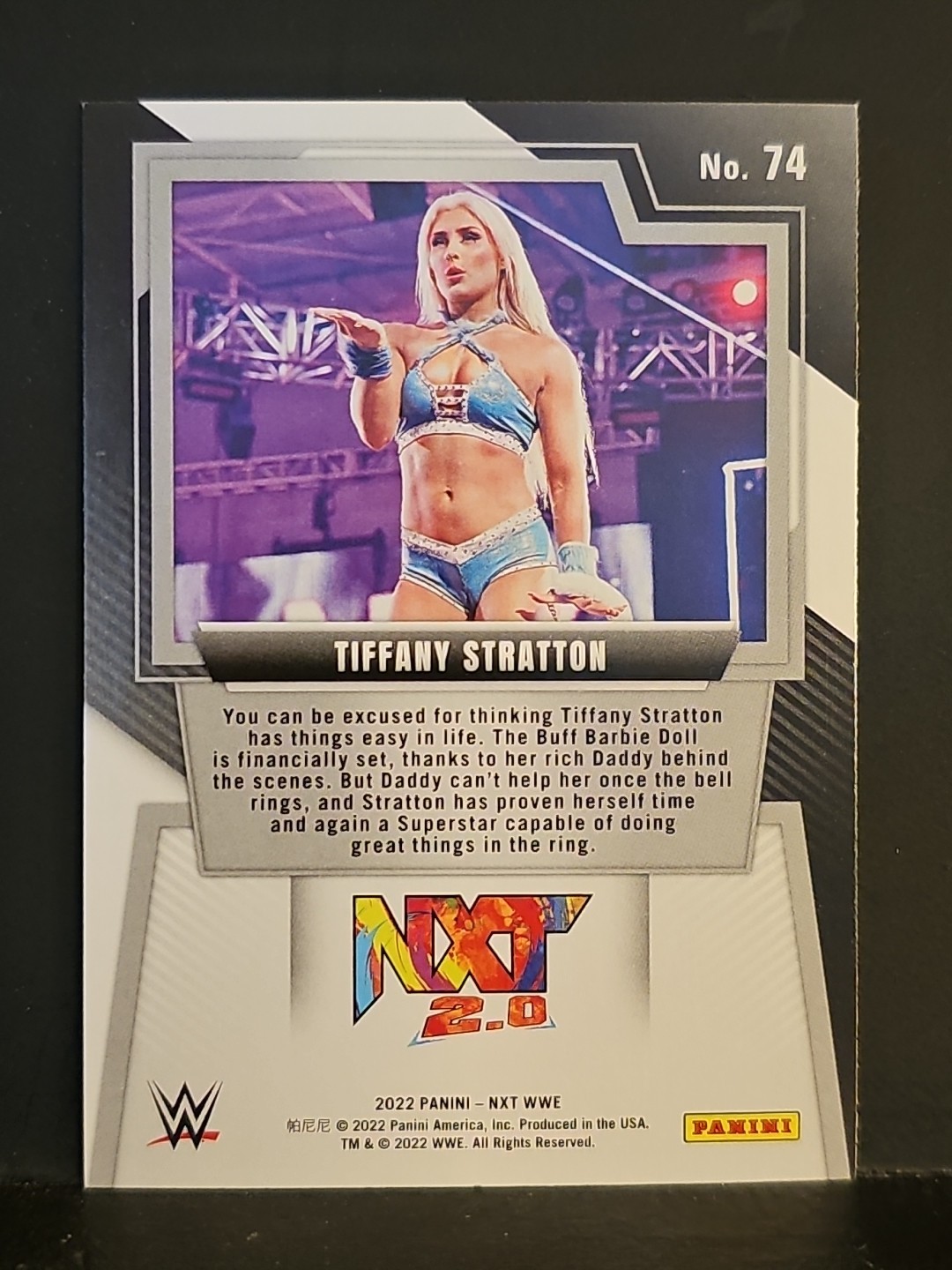 2022 Panini WWE NXT #74 Tiffany Stratton RC
