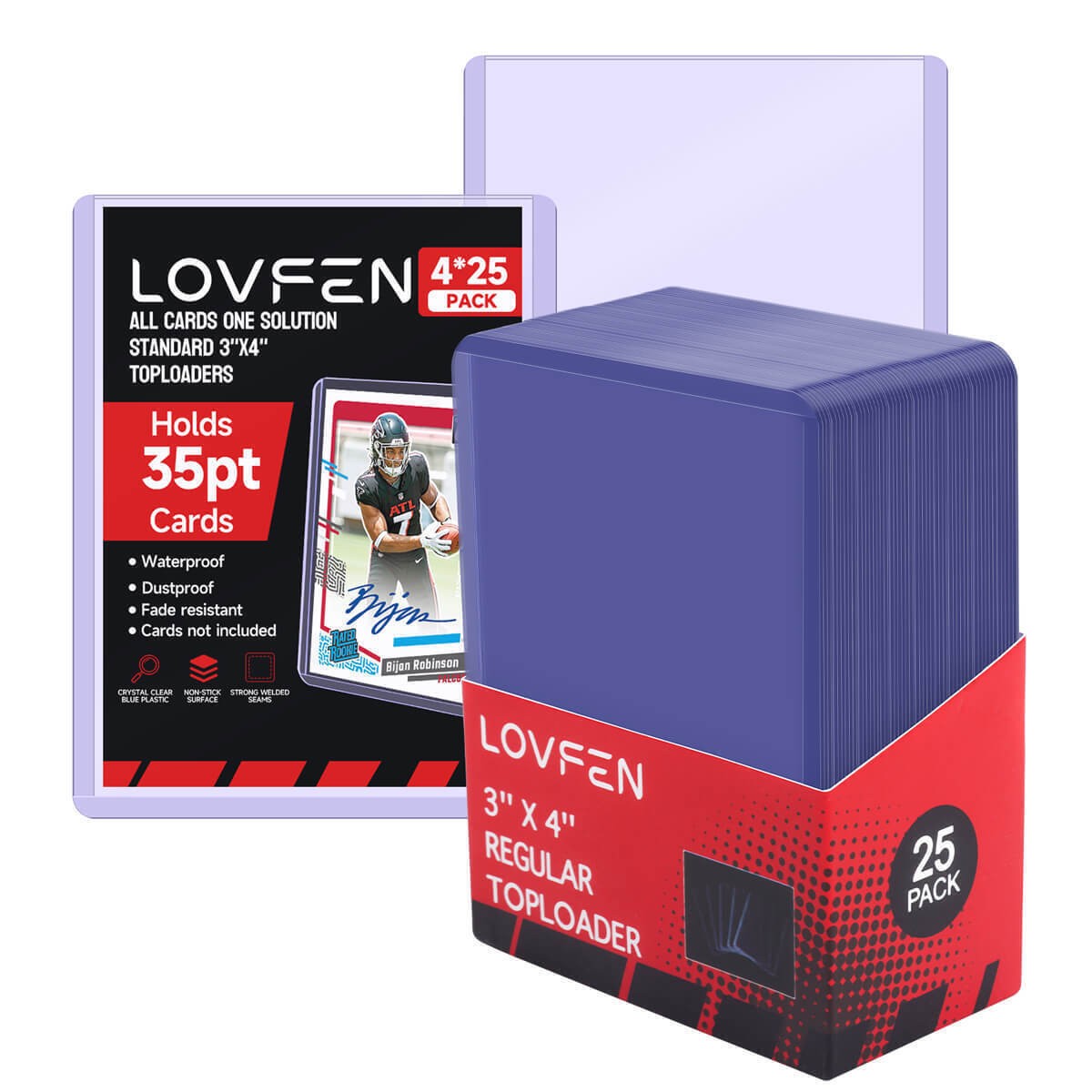 100/200/500/1000/2000CT 3″x4″ Toploaders For 35pt Sports Trading Cards Holders