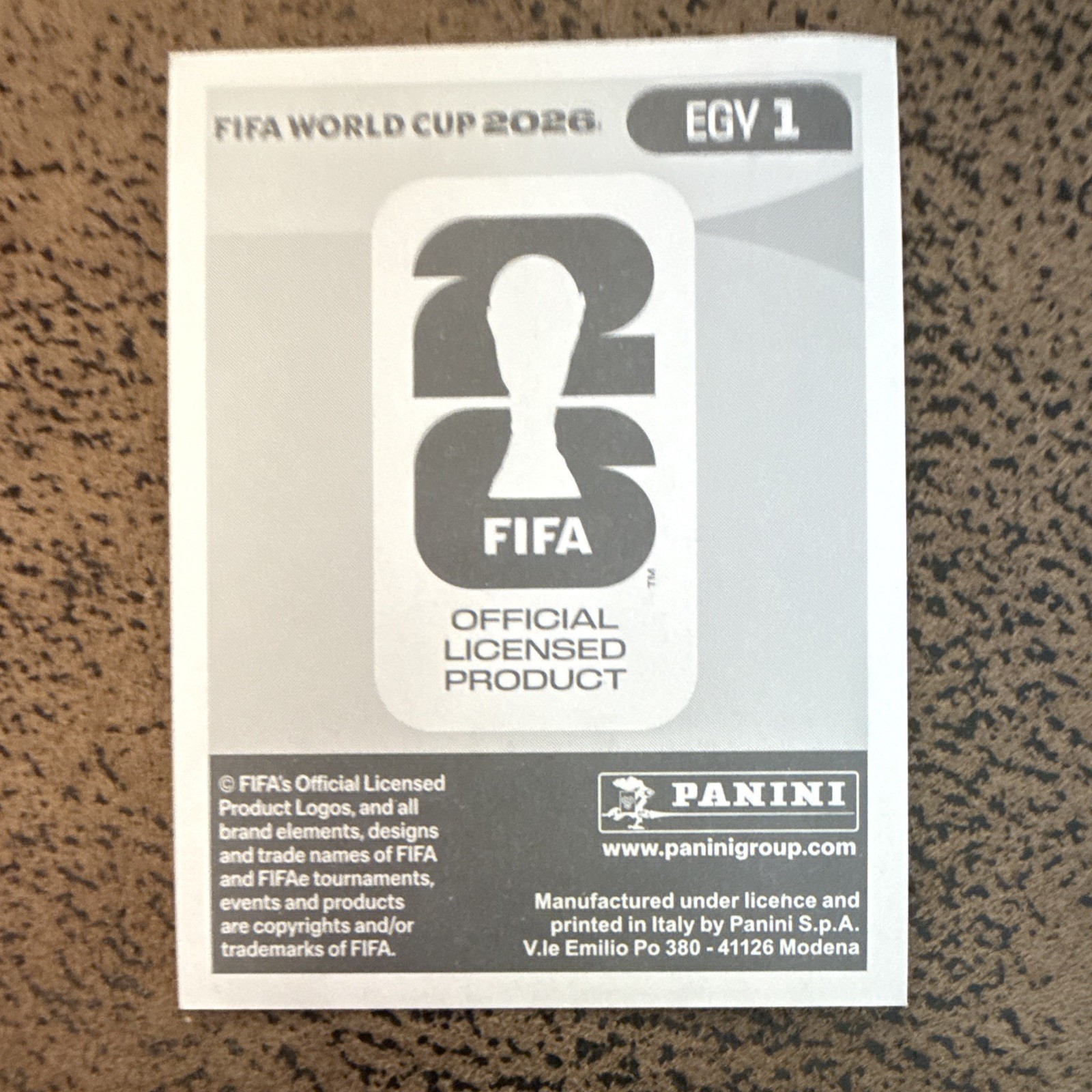 Panini FIFA World Cup 2026 Sticker EGY 1 Egyptian FA Crest/Logo Arabic Official