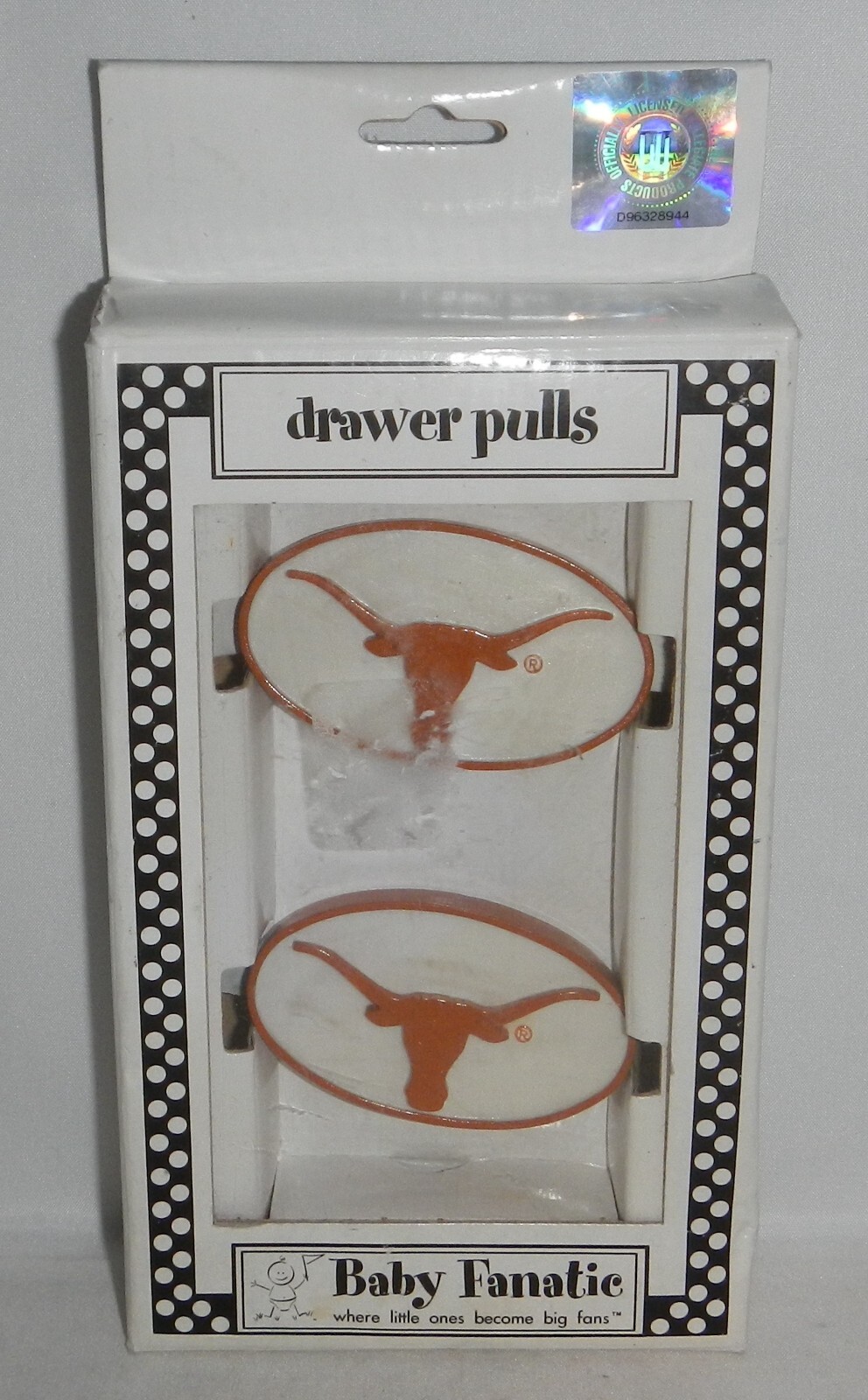University of Texas UT Longhorns Cabinet Knob Drawer Pulls Set of 2 Baby Fanatic