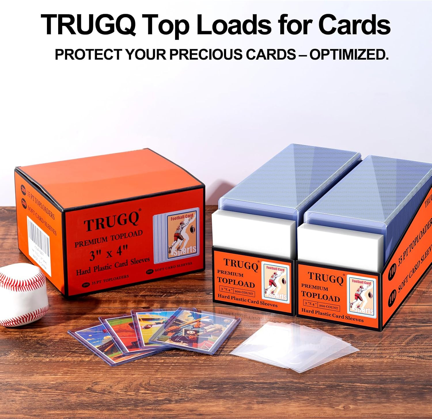 400 Card Sleeves Top Loads for Cards,3″X4″Baseball Card Protectors,Toploaders Ha