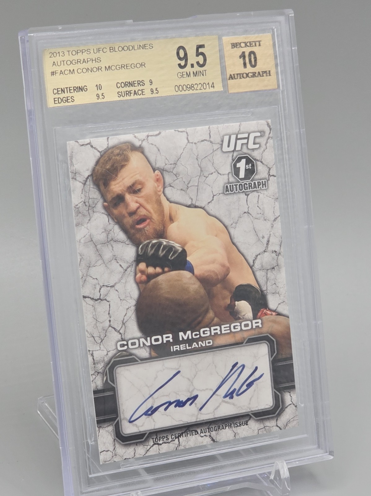 2013 Topps UFC Bloodlines Conor McGregor Rookie RC 1st BGS 9.5 10 Auto + Center