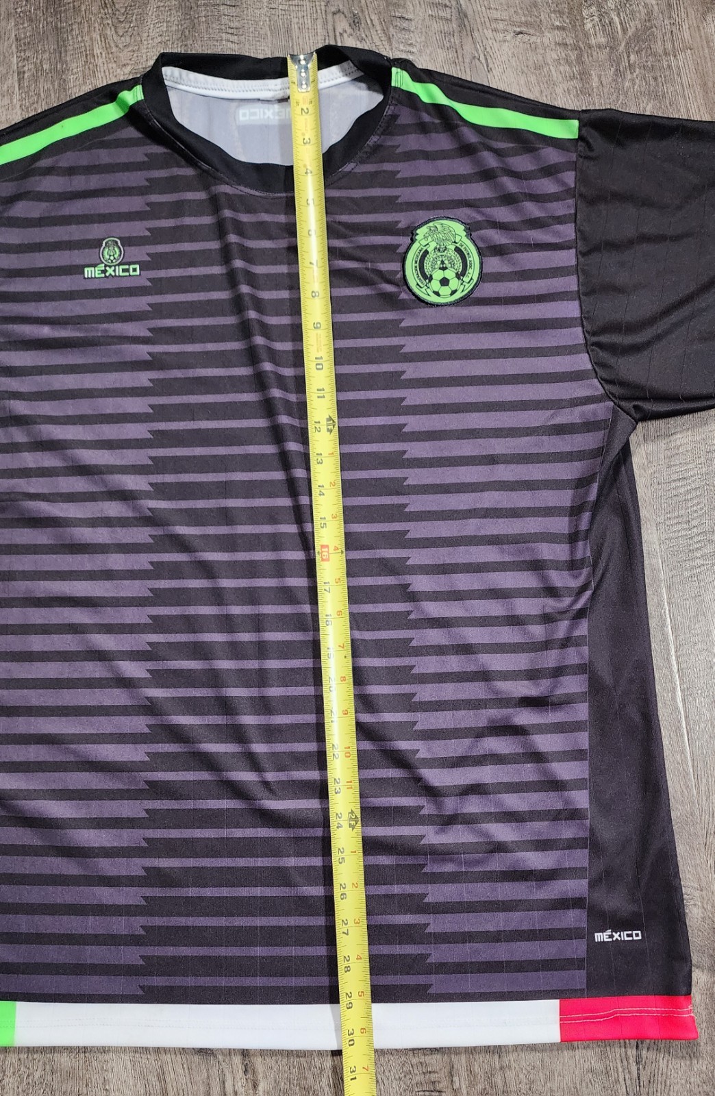 Mexico National Team FMF Soccer Jersey Men’s Black Green Graphic Shirt No Tag