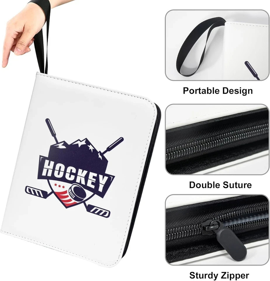 400 Pockets Hockey Card Binder for Hockey Trading Cards 2024-2025 Collectors,Por