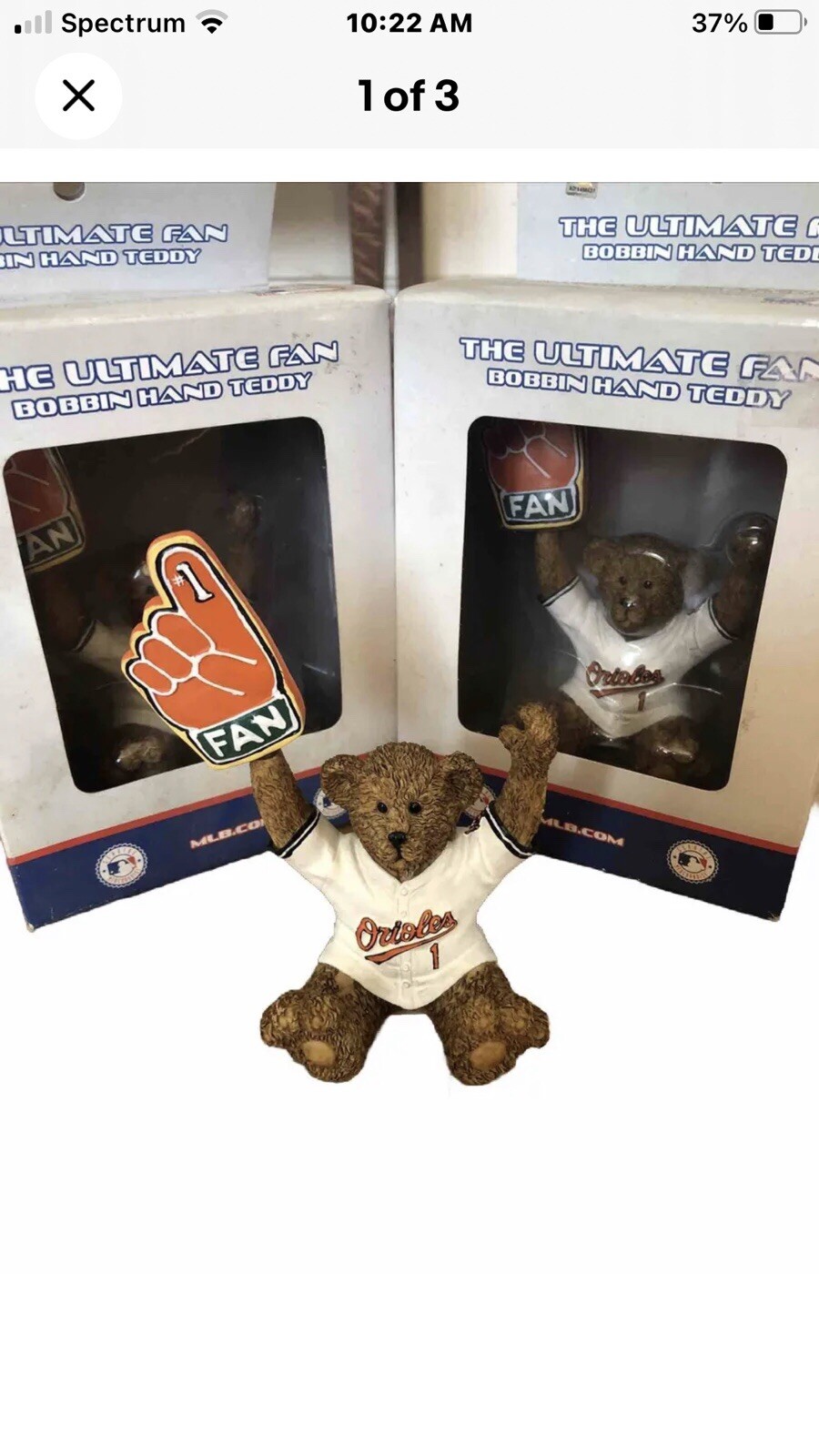 2005 Elby Gifts MLB Ultimate Fan Baltimore Orioles Bobbin Hand Teddy NEW SEALED