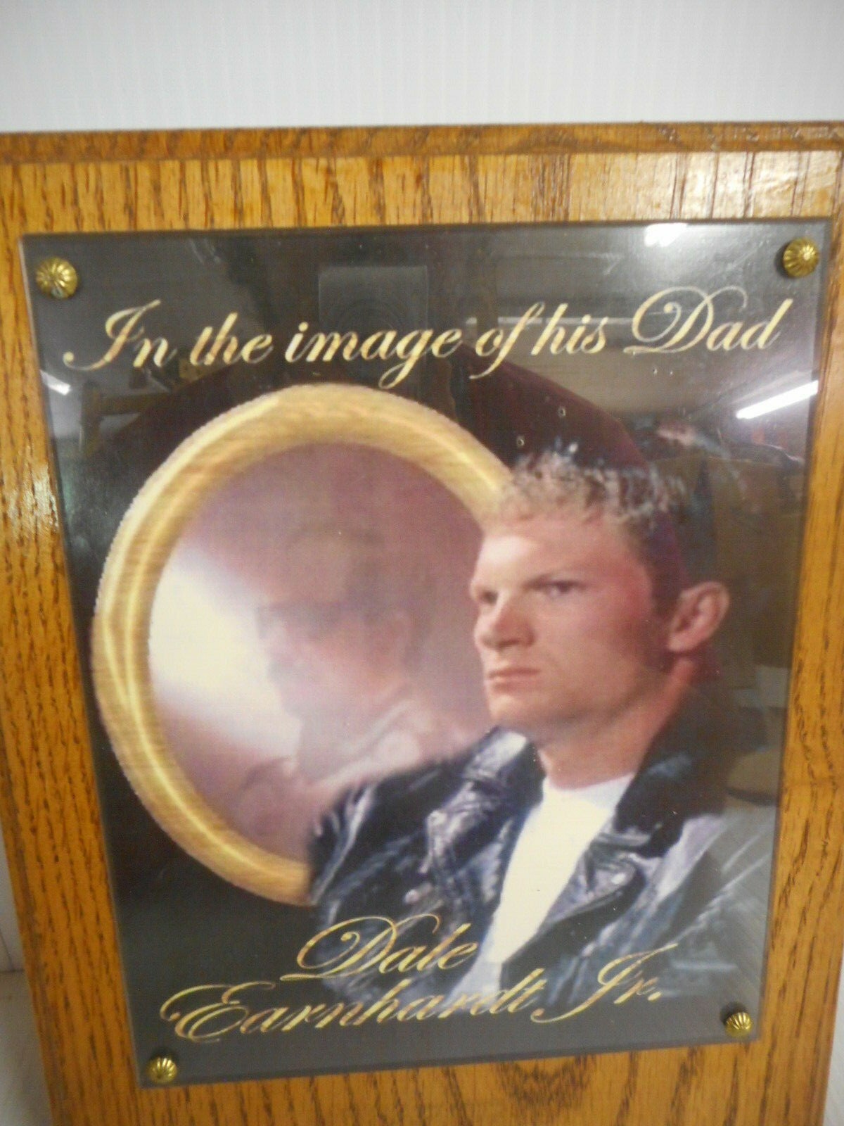 Dale Earnhardt Jr In The Image Of His Dad Wooden Plaque 10.5″ x 13″