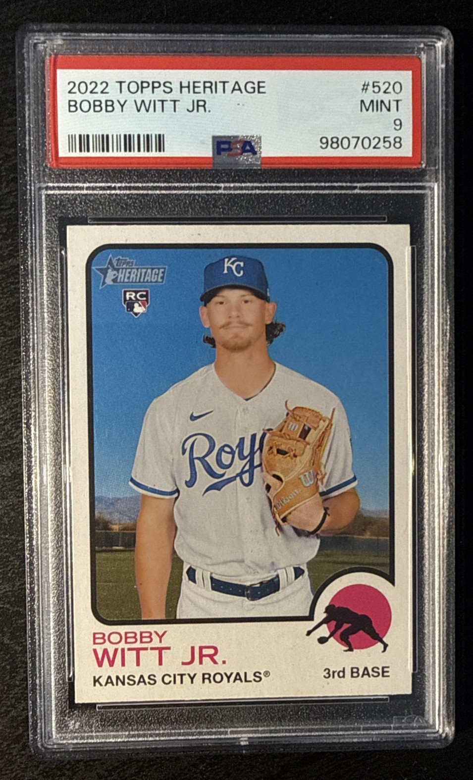 2022 Topps Heritage #520 Bobby Witt Jr. Rookie Card PSA 9 RC Royals