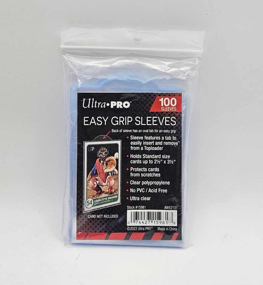 (100-Pack) Ultra Pro Easy Grip Sleeves – Trading Card Sleeves With Pull Tab
