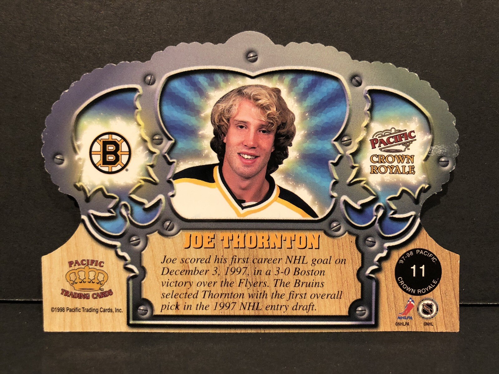 1997-98 Pacific Crown Royale Silver Joe Thornton #11 Boston Bruins Hockey NHL!
