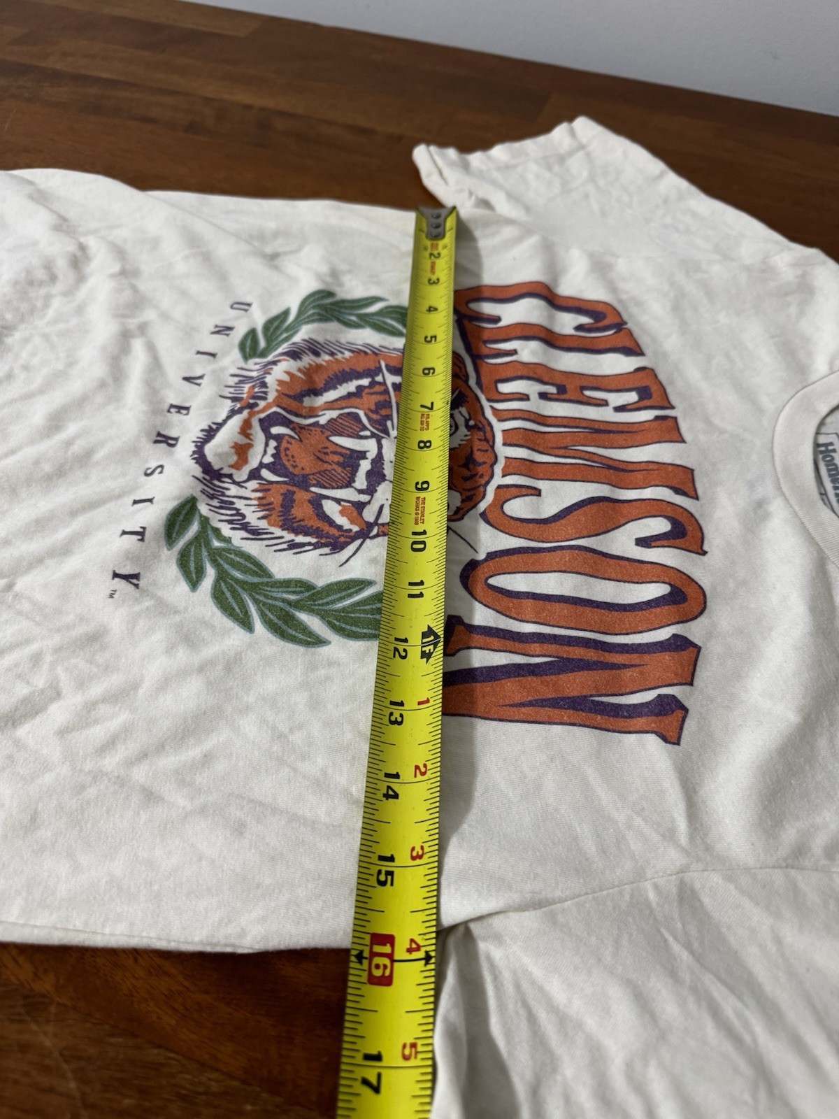 homefield Clemson Tigers T-shirt Throwback Unisex Adult Small Beige