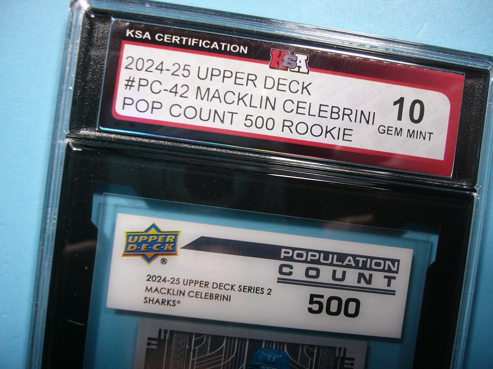 2024/25 UPPER DECK POP COUNT 500 HOCKEY #PC-42 MACKLIN CELEBRINI ROOKIE KSA 10