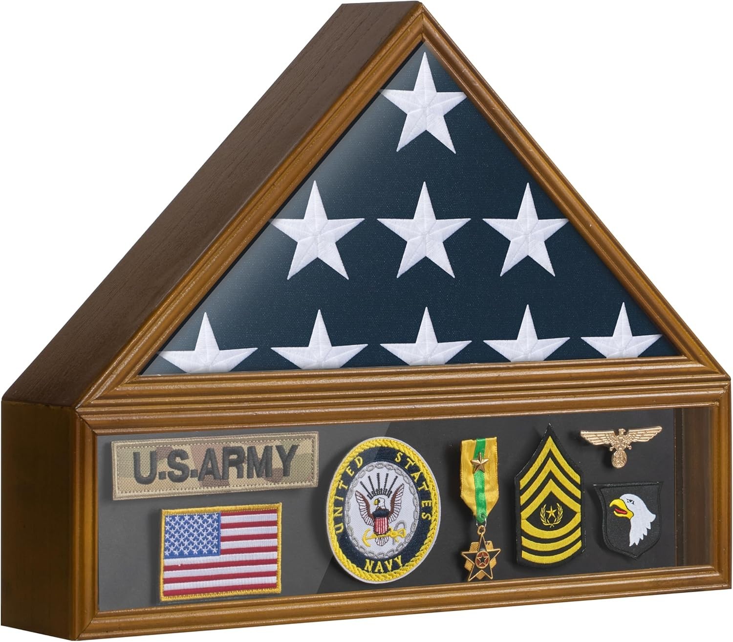 Flag Display Case for 3×5 US Flag Wall Mount Memorial Memorial Veterans