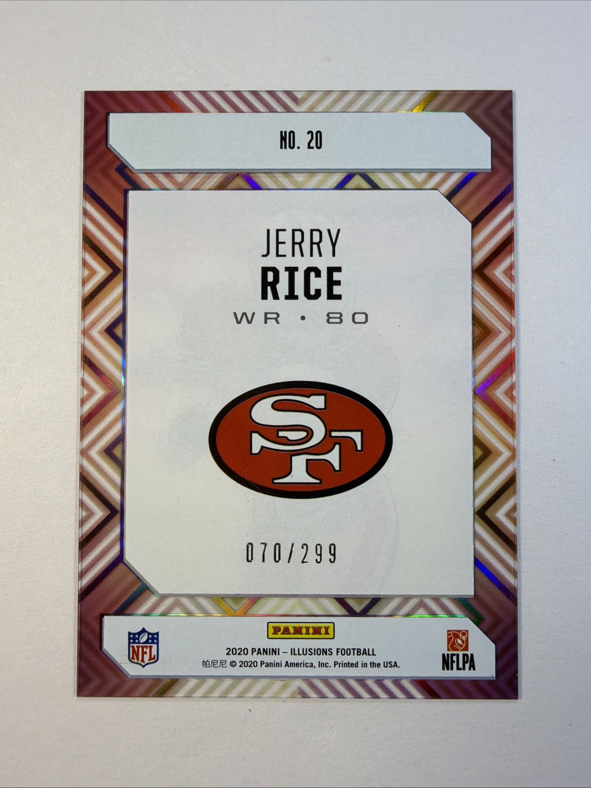 2020 Panini Illusions JERRY RICE Clear Shots Light Blue #/299 Acetate 49ers HOF