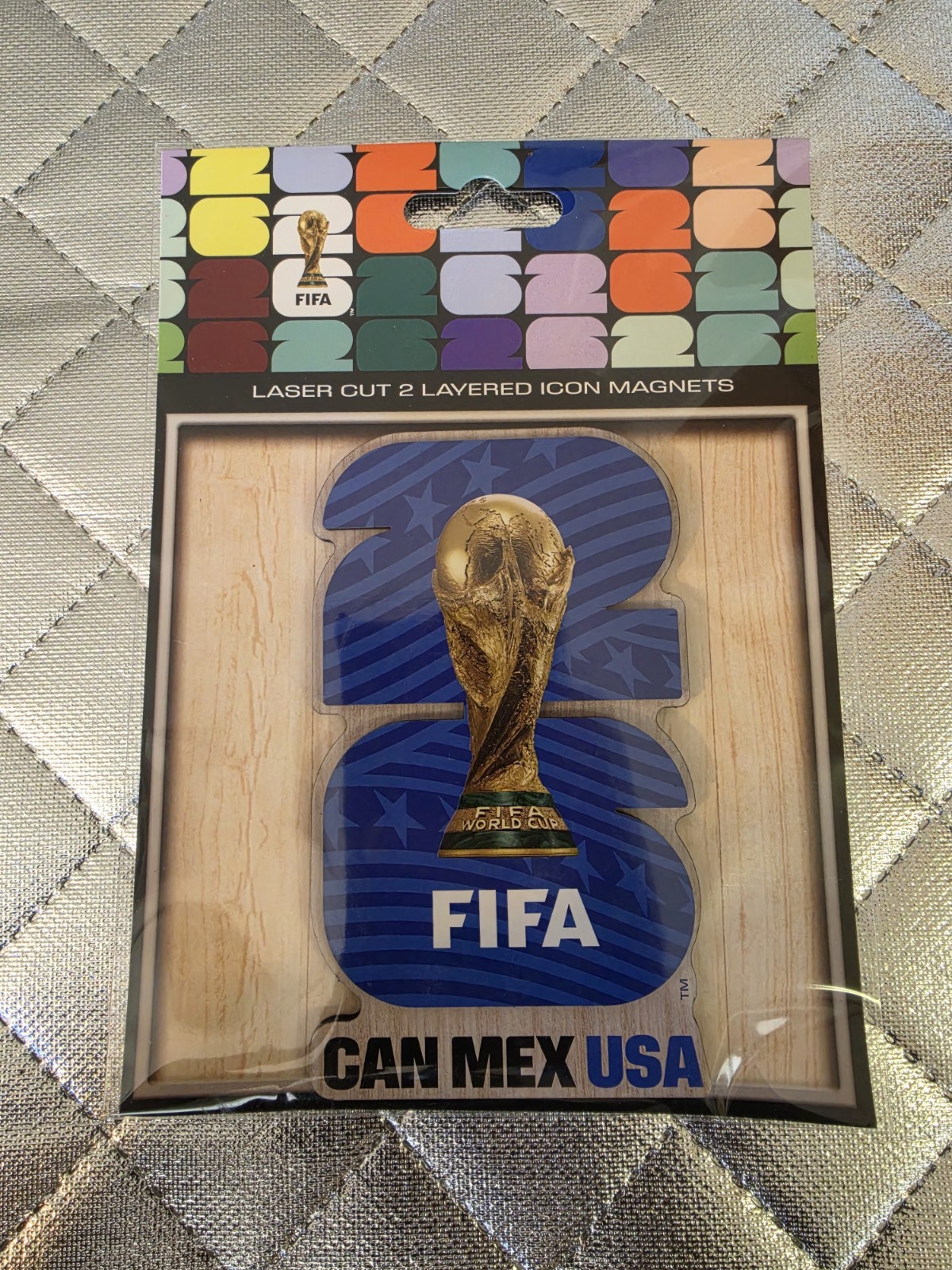 Official FIFA World Cup 2026 Magnet Laser Cut 2-Layered Icon CAN MEX USA