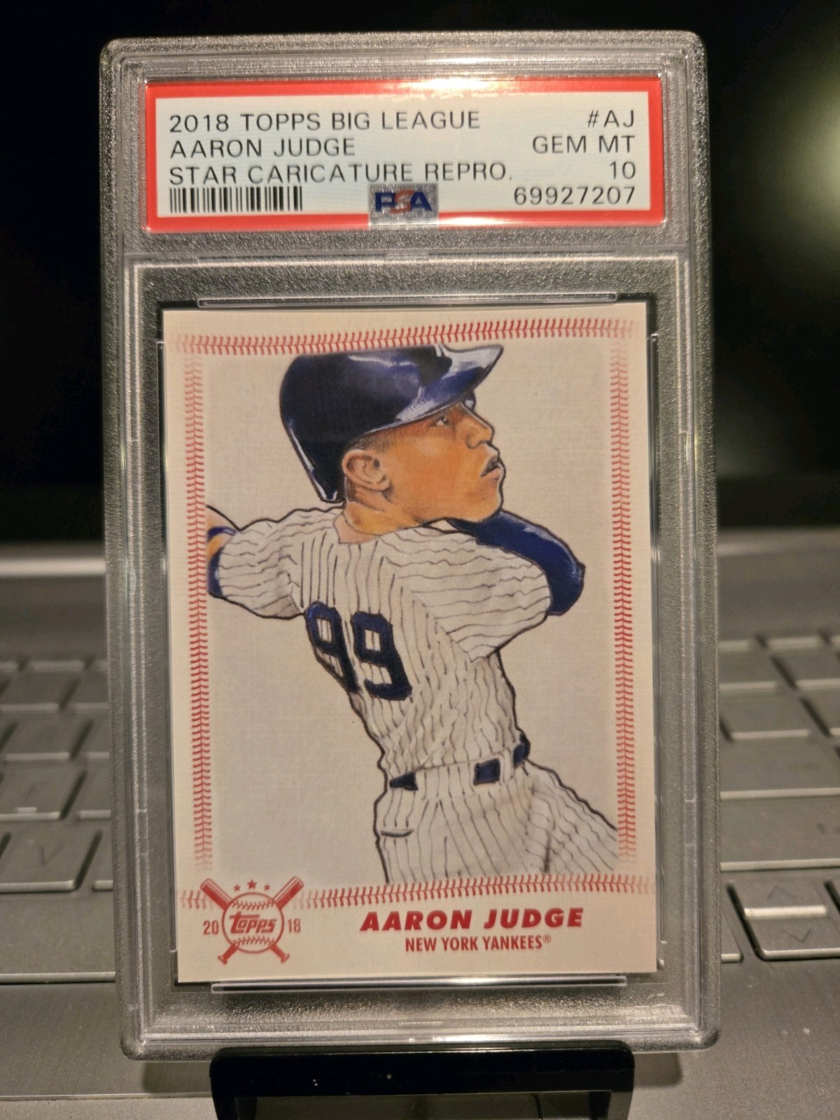 2018 Topps Big League Aaron Judge Star Caricature Repro. #AJ Gem Mt. 10 ” POP-16