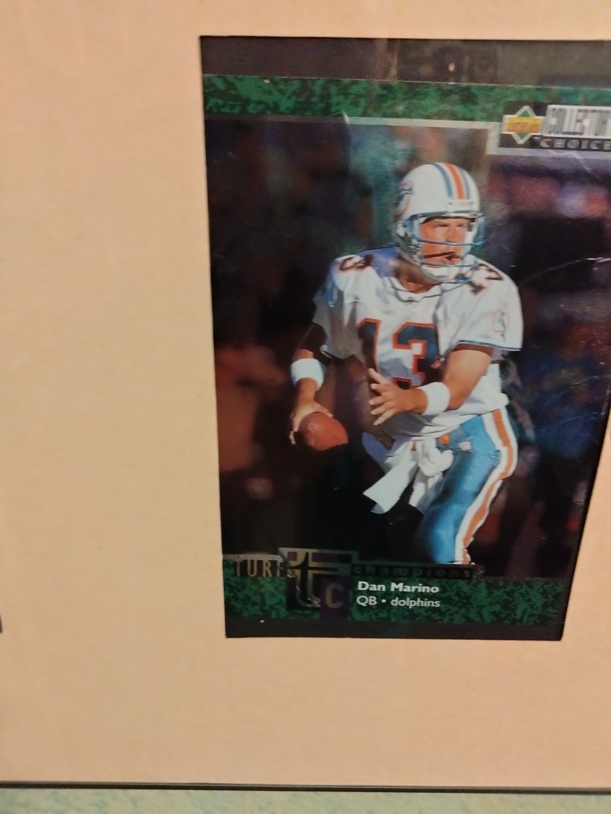 Set of 3 Dan Marino cards framed in 10.5 x 20 inch for display