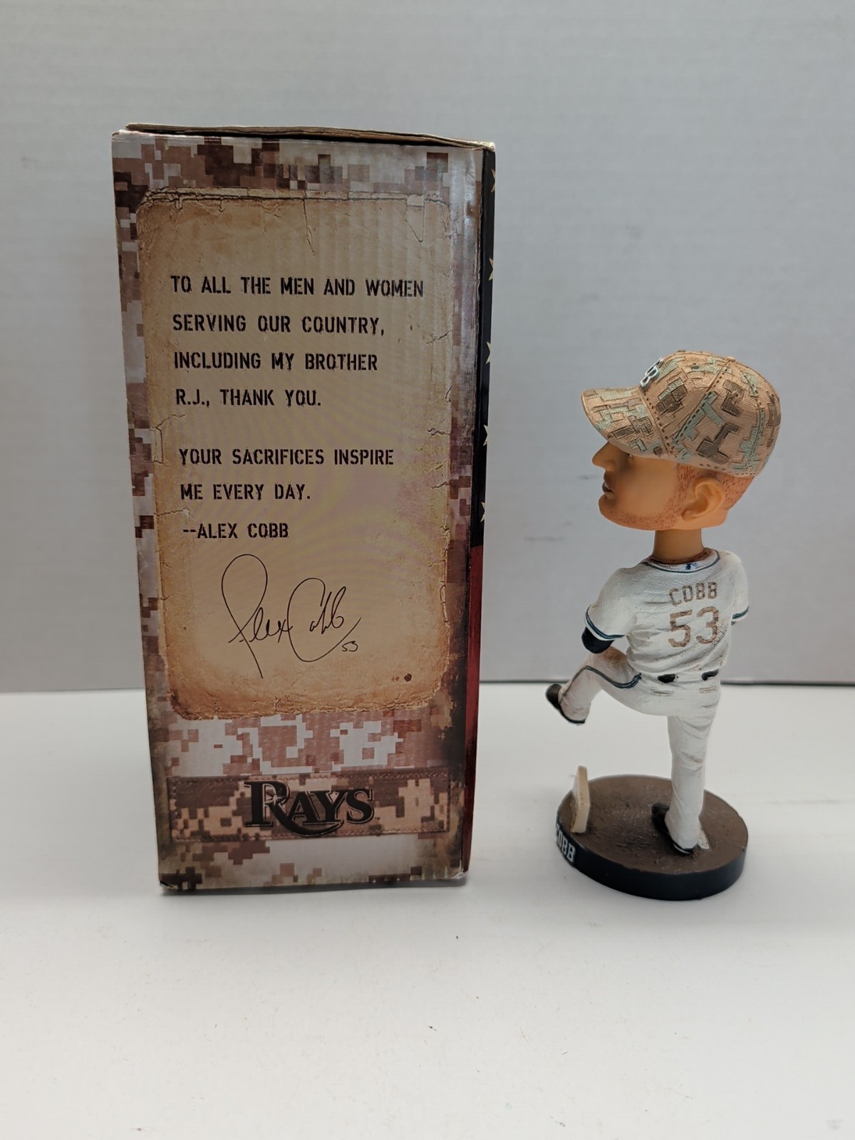 Alex Cobb Tampa Bay Rays Military Appreciation Bobblehead With Box SGA