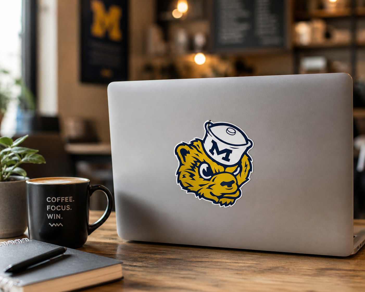 Michigan Wolverines Logo Laminated Vinyl Decal Sticker All Weather Safe
