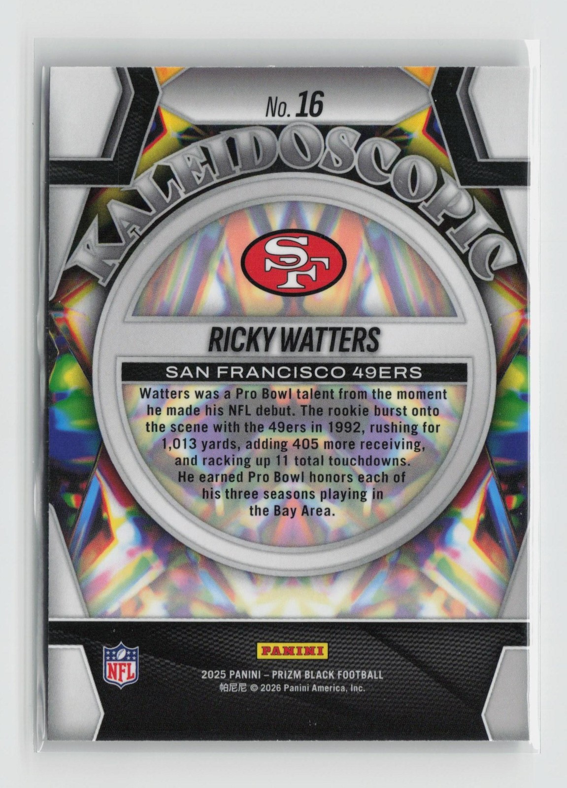 2025 Panini Prizm Black #16 Ricky Watters Kaleidoscopic